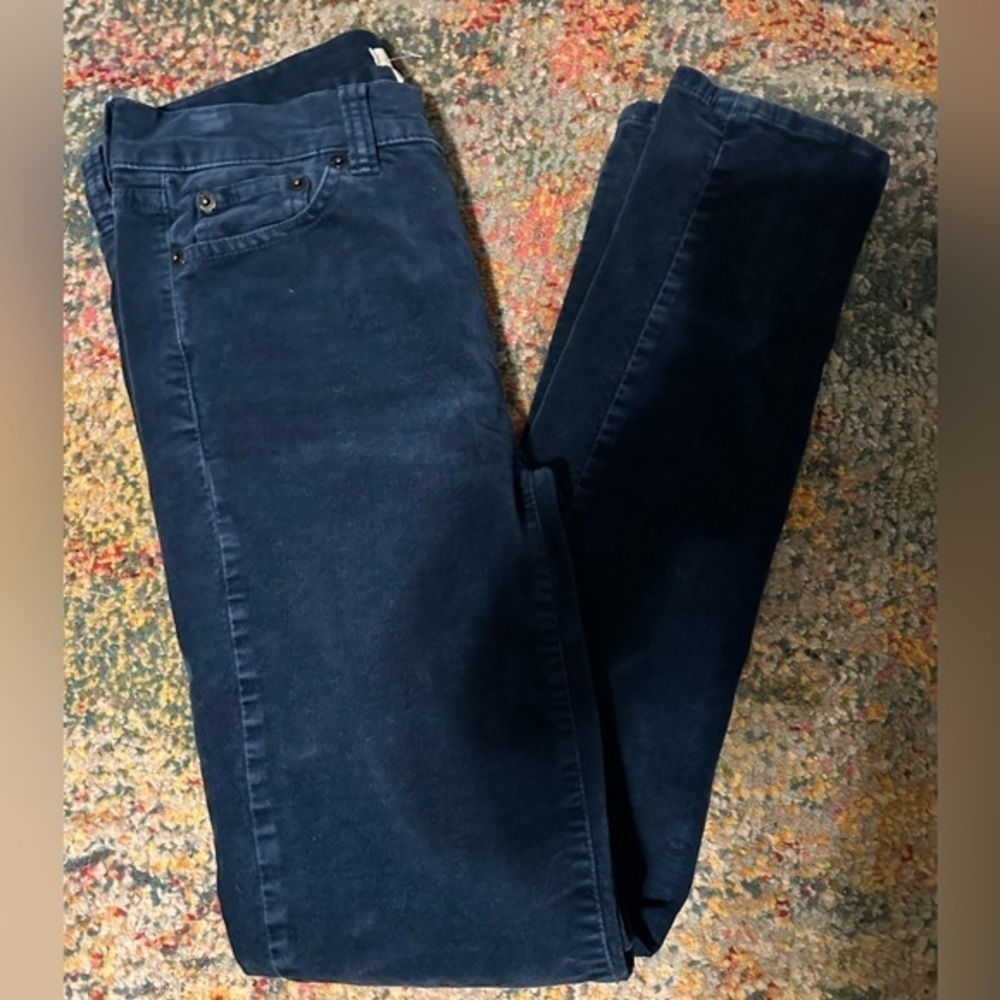 J crew teal velvet jeans with stretch